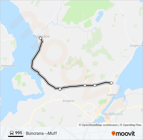 Plan de la ligne 995 de bus