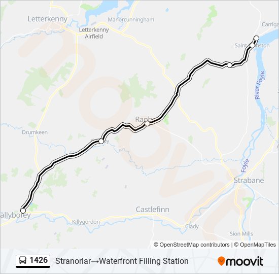 Plan de la ligne 1426 de bus