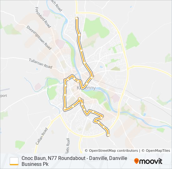 Plan de la ligne CNOC BAUN, N77 ROUNDABOUT - DANVILLE, DANVILLE BUSINESS PK de 