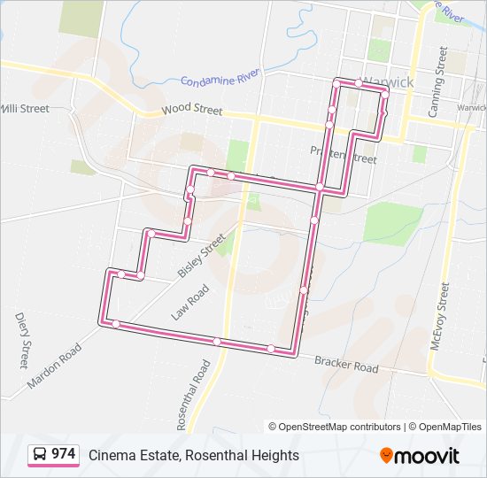 974 bus Line Map