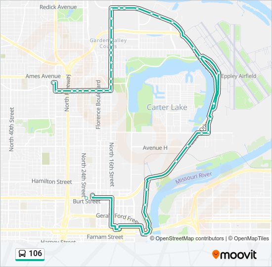 106 bus Line Map