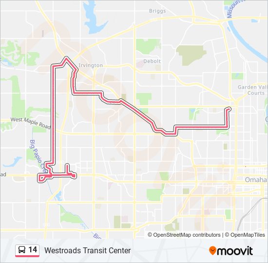 14 bus Line Map