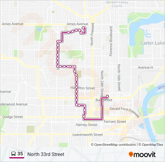 35 Bus Line Map