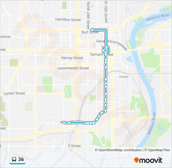 36 Bus Line Map