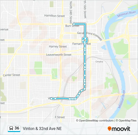 36 Bus Line Map