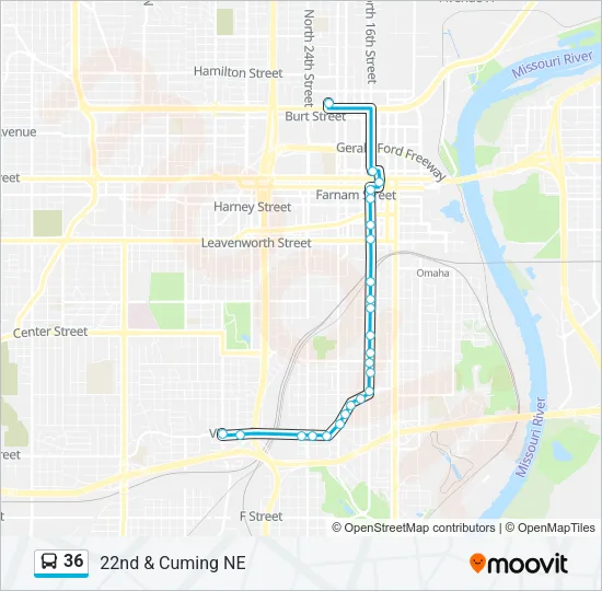 36 Bus Line Map