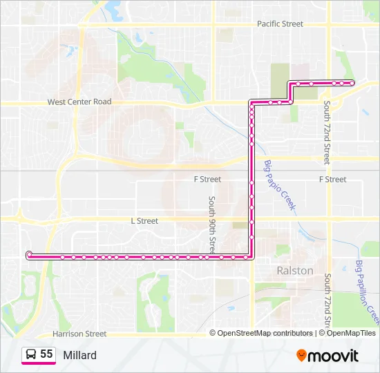 55 Bus Line Map