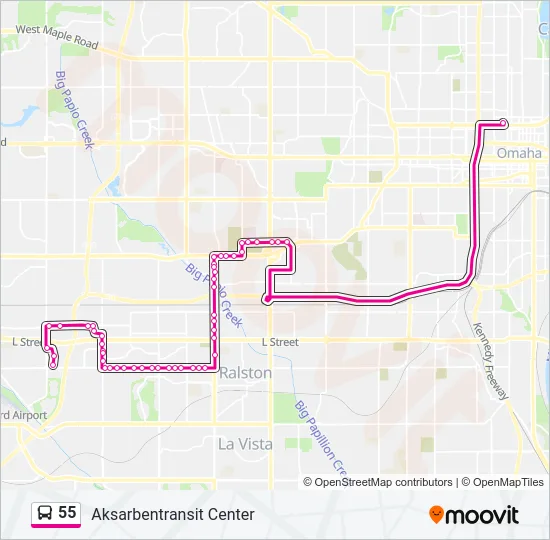 55 Bus Line Map