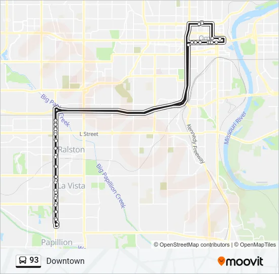 93 Bus Line Map