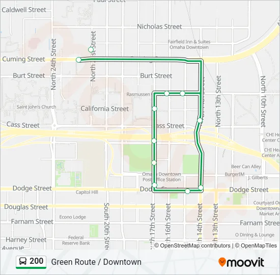 200 Bus Line Map