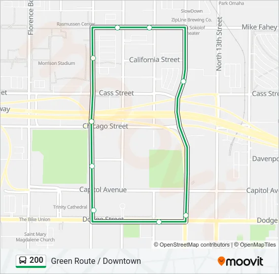 200 Bus Line Map