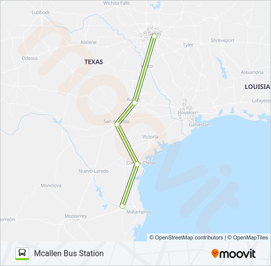 FLIXBUS US1166 Bus Line Map