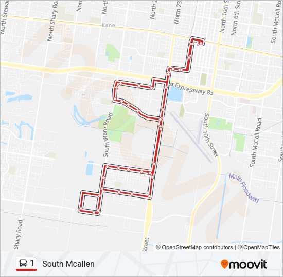 1 Bus Line Map