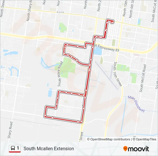 1 Bus Line Map