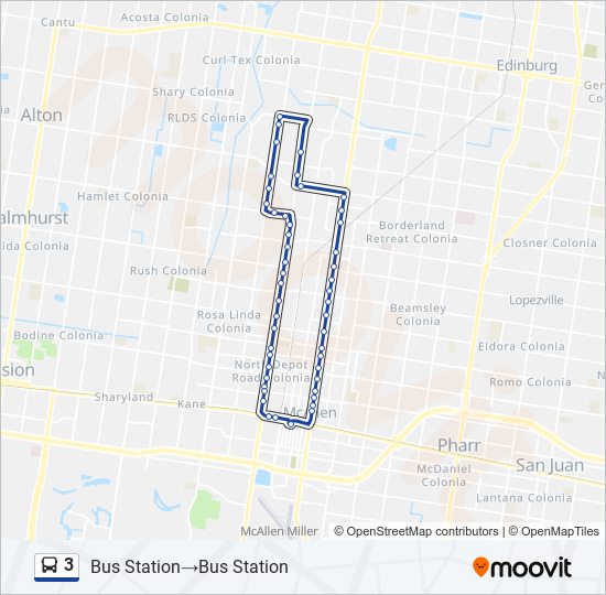 Mapa de 3 de autobús