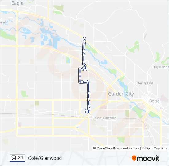 21 Bus Line Map