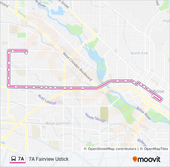 Mapa de 7A de autobús