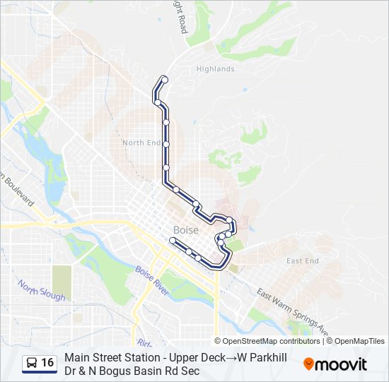 16 bus Line Map