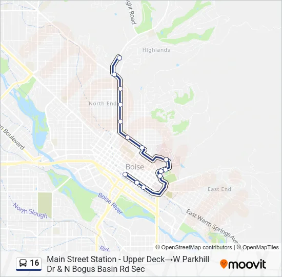 16 Bus Line Map