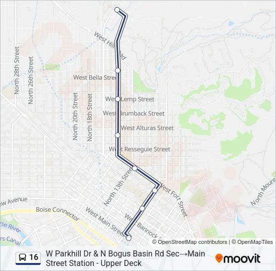 16 Bus Line Map