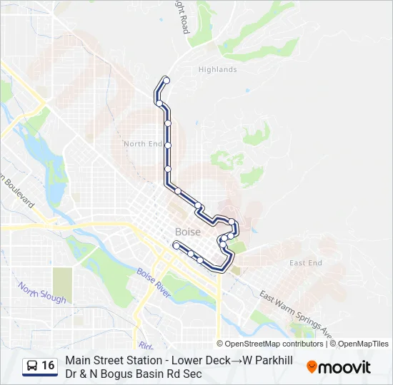 16 Bus Line Map