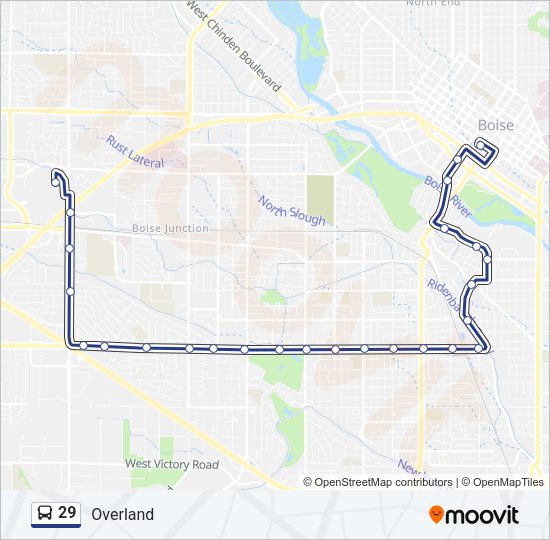 29 bus Line Map