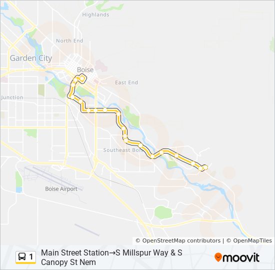 1 bus Line Map