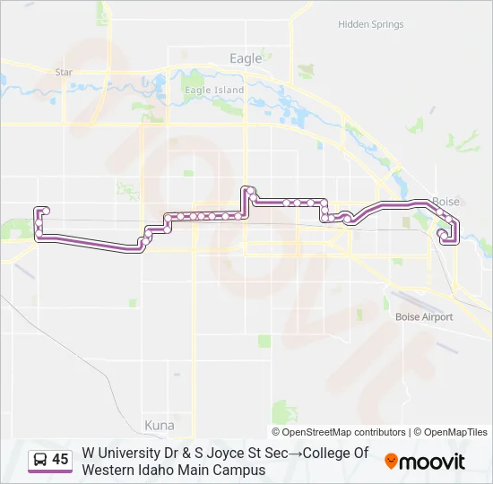 45 Bus Line Map