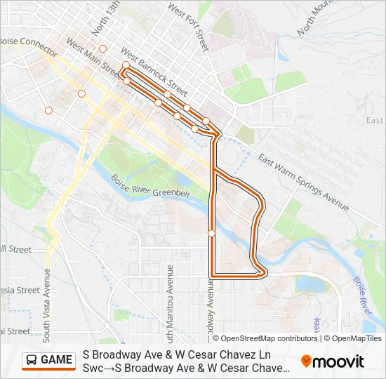 GAME Bus Line Map