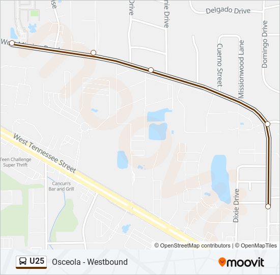 U25 bus Line Map