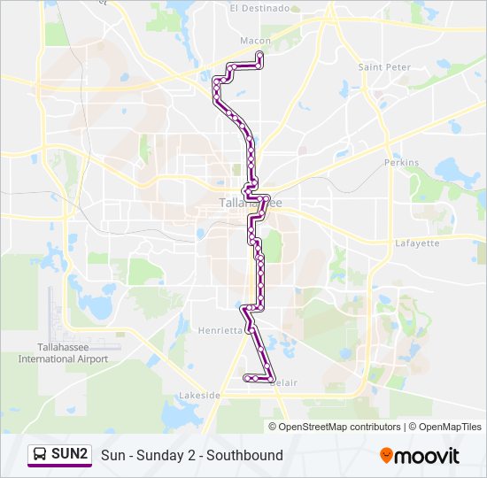 SUN2 Bus Line Map