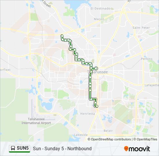 SUN5 Bus Line Map