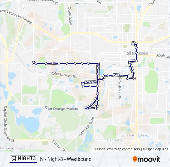 NIGHT3 Bus Line Map