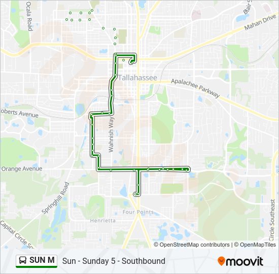 SUN M Bus Line Map