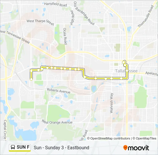 SUN F Bus Line Map
