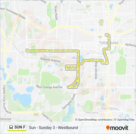 SUN F Bus Line Map