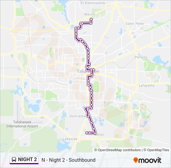 NIGHT 2 Bus Line Map