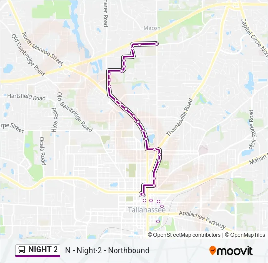 NIGHT 2 Bus Line Map