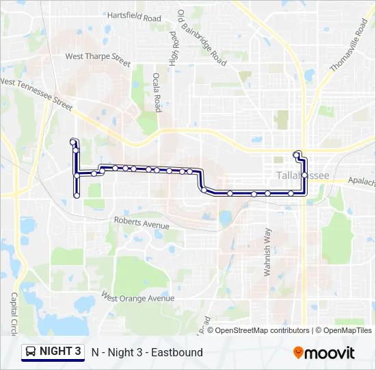 NIGHT 3 Bus Line Map