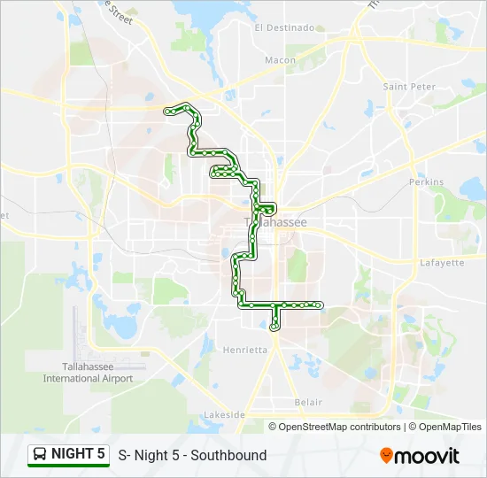 NIGHT 5 Bus Line Map