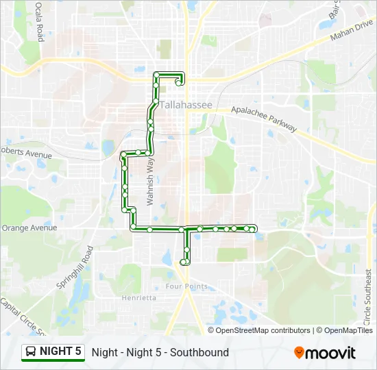 NIGHT 5 Bus Line Map