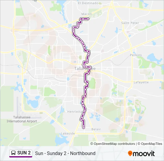SUN 2 Bus Line Map