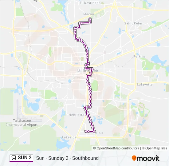 SUN 2 Bus Line Map