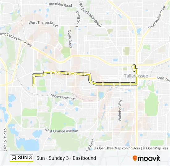 SUN 3 Bus Line Map