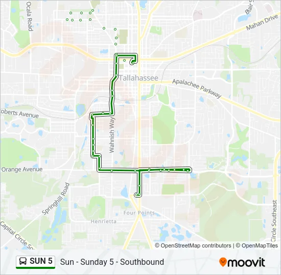 SUN 5 Bus Line Map
