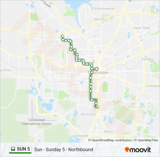 SUN 5 Bus Line Map