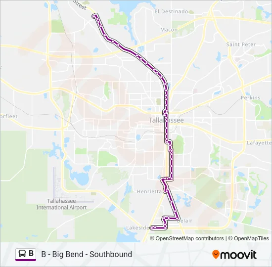 B Bus Line Map