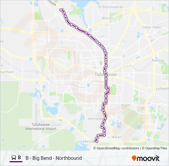B Bus Line Map