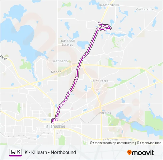 K Bus Line Map