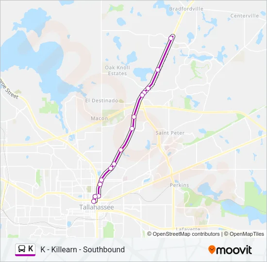K Bus Line Map